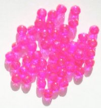 50 4x5mm Faceted Hot Pink AB Donut Beads